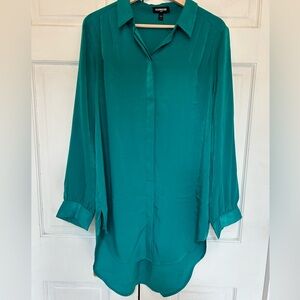 Express Pleated Shoulder Tunic Shirt